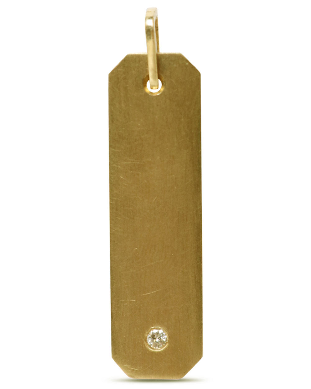 Gold Engravable Diamond Bar Pendant
