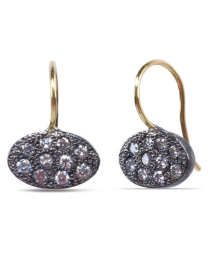 Oval Scattered Diamond Earrings
