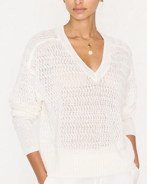 Pearl White Leia Vee Sweater