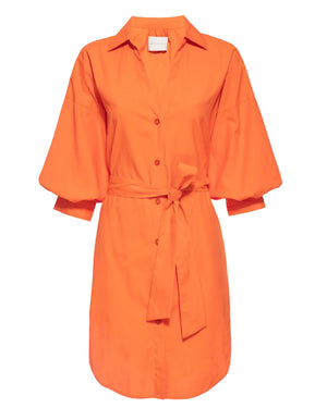 Tangerine Belted Kate Dress