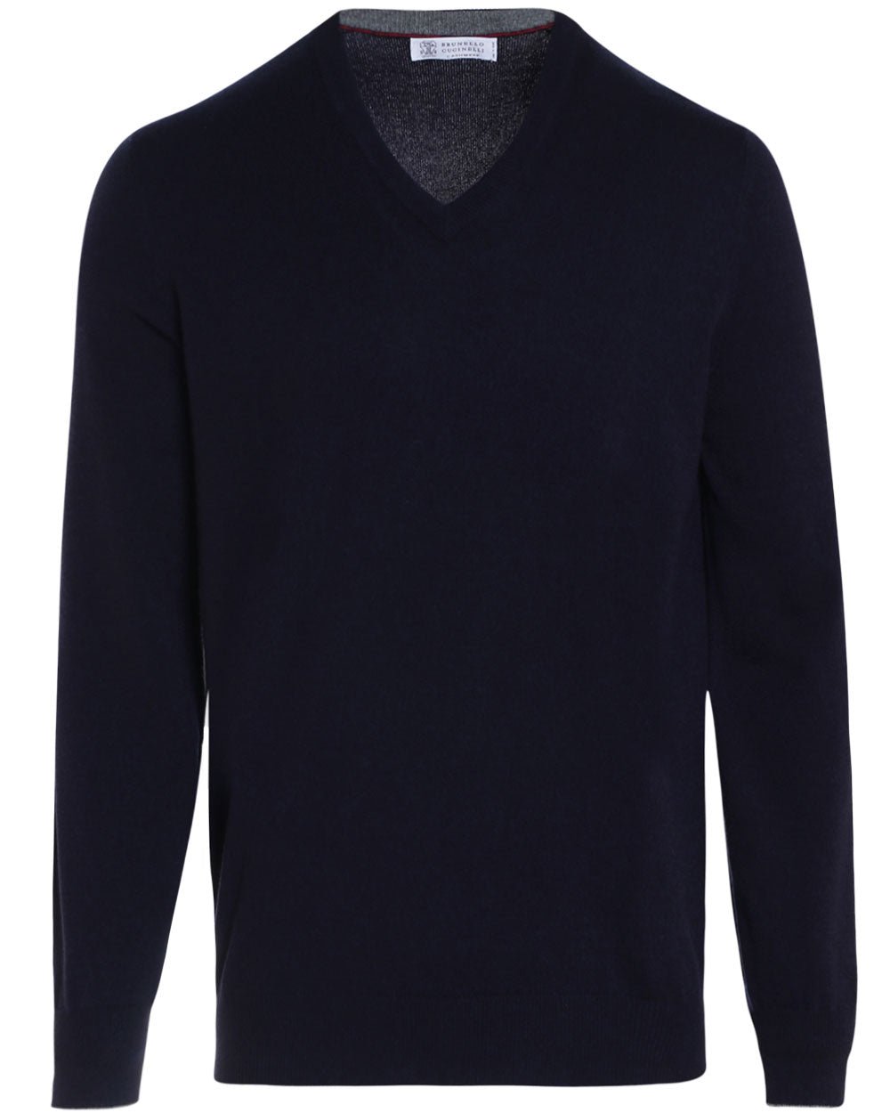 Brunello Cucinelli Navy Cashmere V Neck Sweater Stanley Korshak 4620