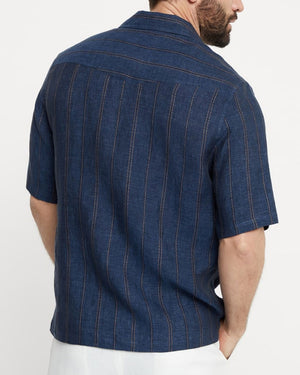 Textured Stripe Linen Shirt