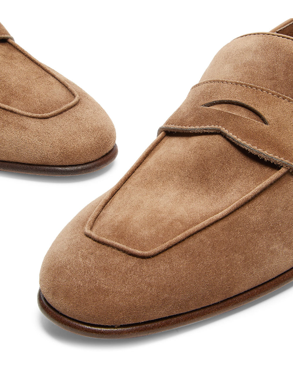 Suede Penny Loafer in Brown