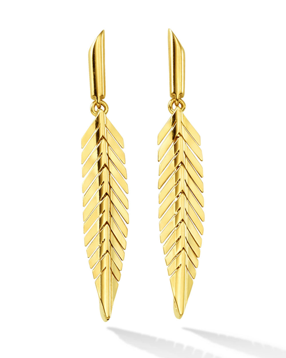 Small Feather Drop Earrings