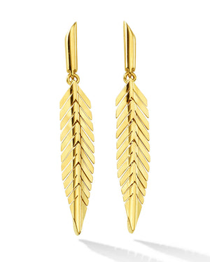 Small Feather Drop Earrings