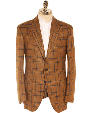 Gold and Navy Cashmere Glen Plaid Sportcoat
