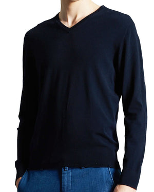 Navy Blue V-Neck Sweater