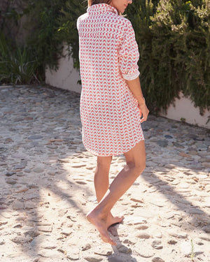 Red Crabs Mary Button Up Dress