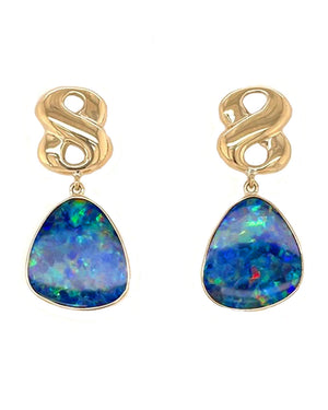 Boulder Opal Teardrop Infinity Earrings