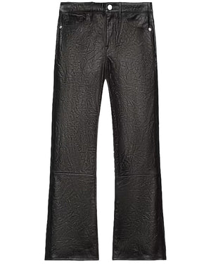 Le Crop Mini Boot Pant in Washed Black Leather