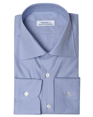 Royal Blue Glen Plaid Cotton Byron Dress Shirt