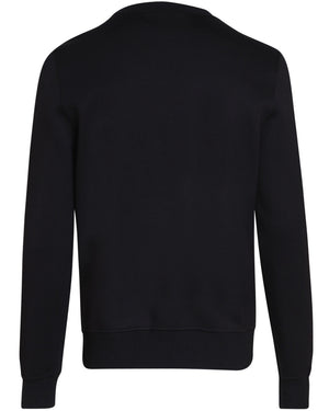 Black Neoprene Tonal Logo Crewneck Sweatshirt