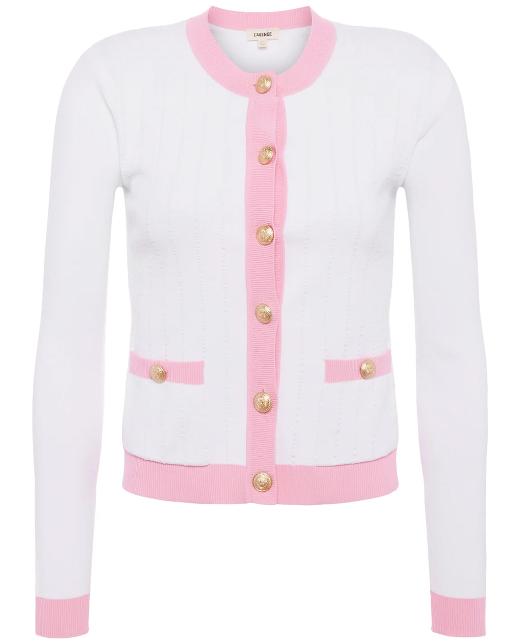 White and Cotton Candy Leon Cardigan