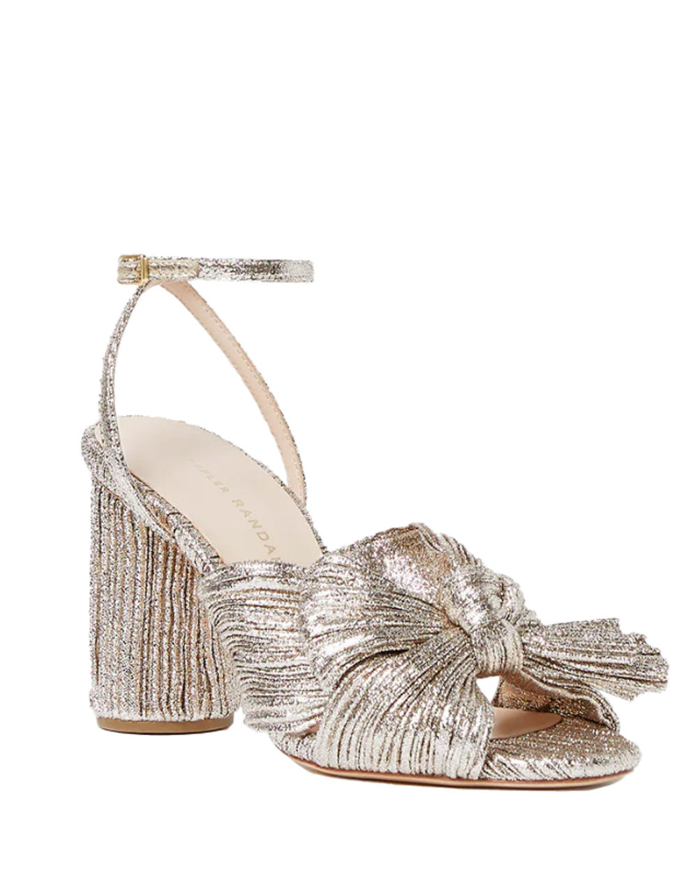 Loeffler Randall Camellia Knot Mule in Champagne Stanley Korshak