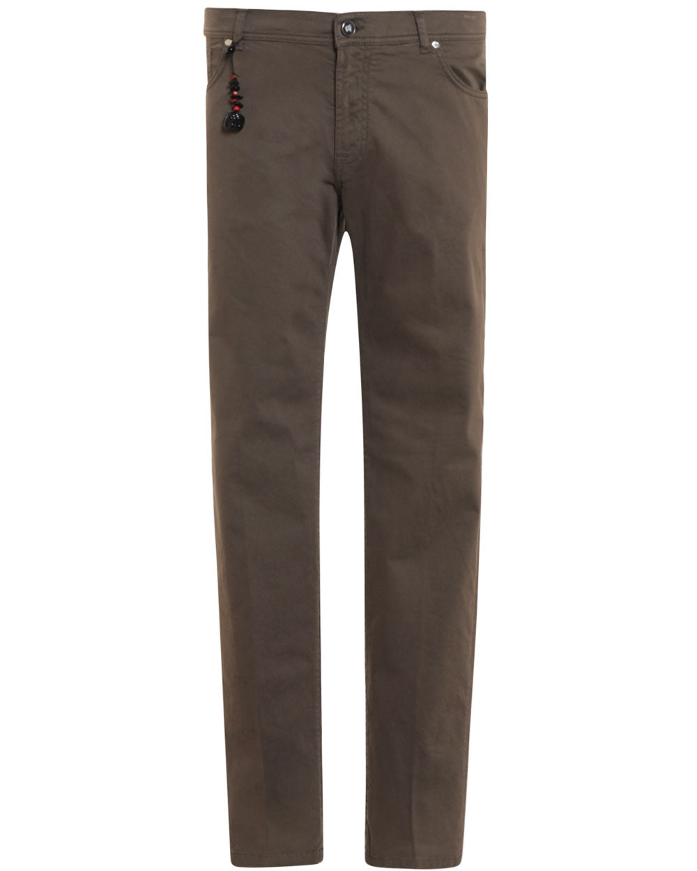 Brown Sueded Supima Cotton Casual Pant