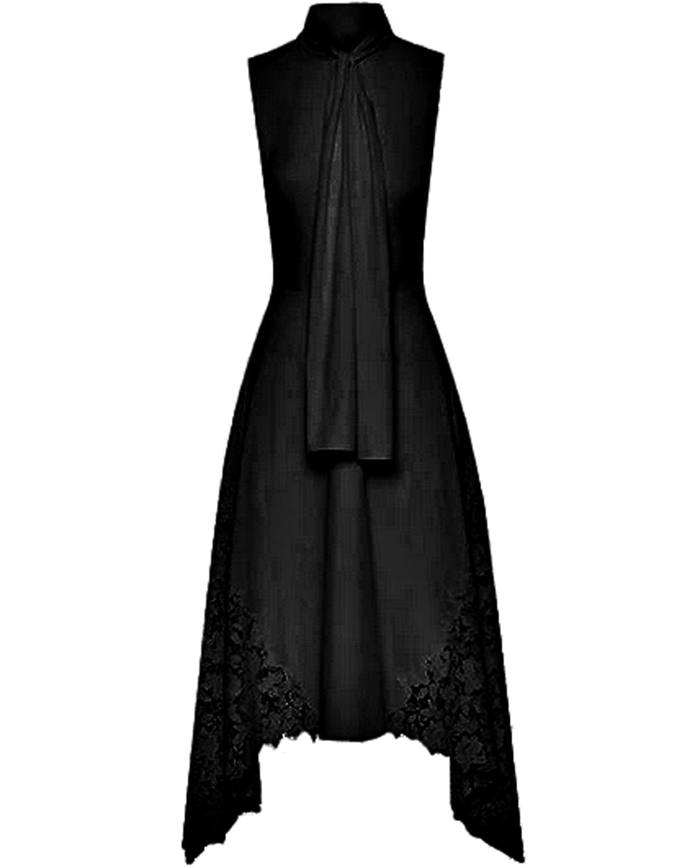 Black Gardenia Lace Inset Button Front Shirt Dress