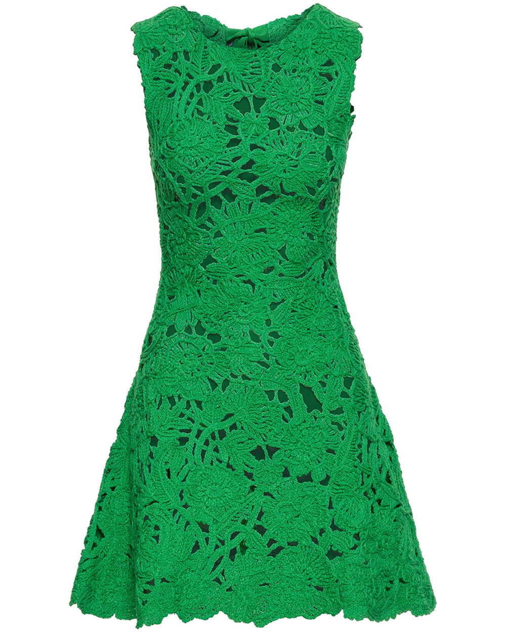 Cactus Jewel Neck Crochet Poppy Dress