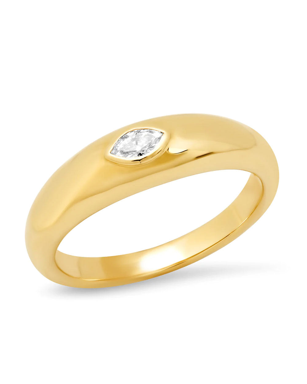 Marquis Diamond Thin Gypsy Ring