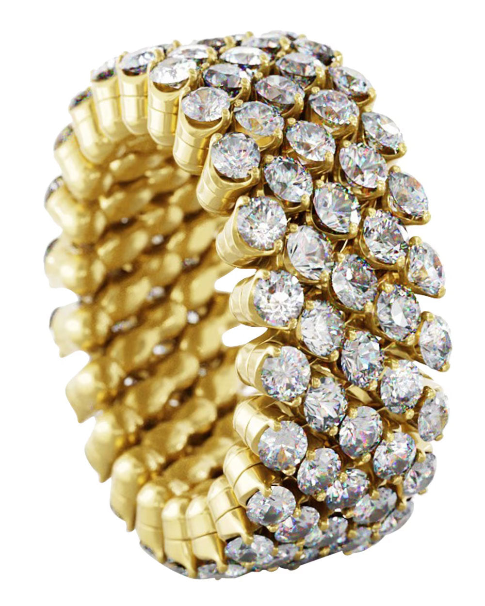 serafino-consoli-five-row-all-diamond-flex-ring-stanley-korshak