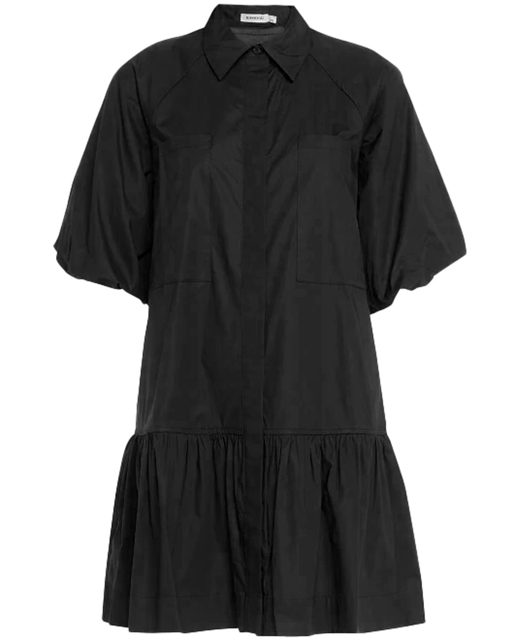 Black Crissy Cotton Poplin Shirt Dress