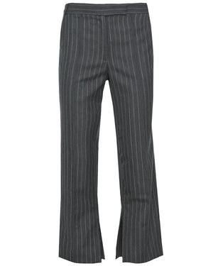 Grey Pin Stripe Vera Straight Leg Crop Pant