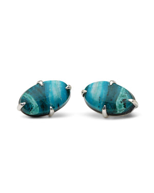 Chrysocolla Cabochon Intuition Oval Cufflinks