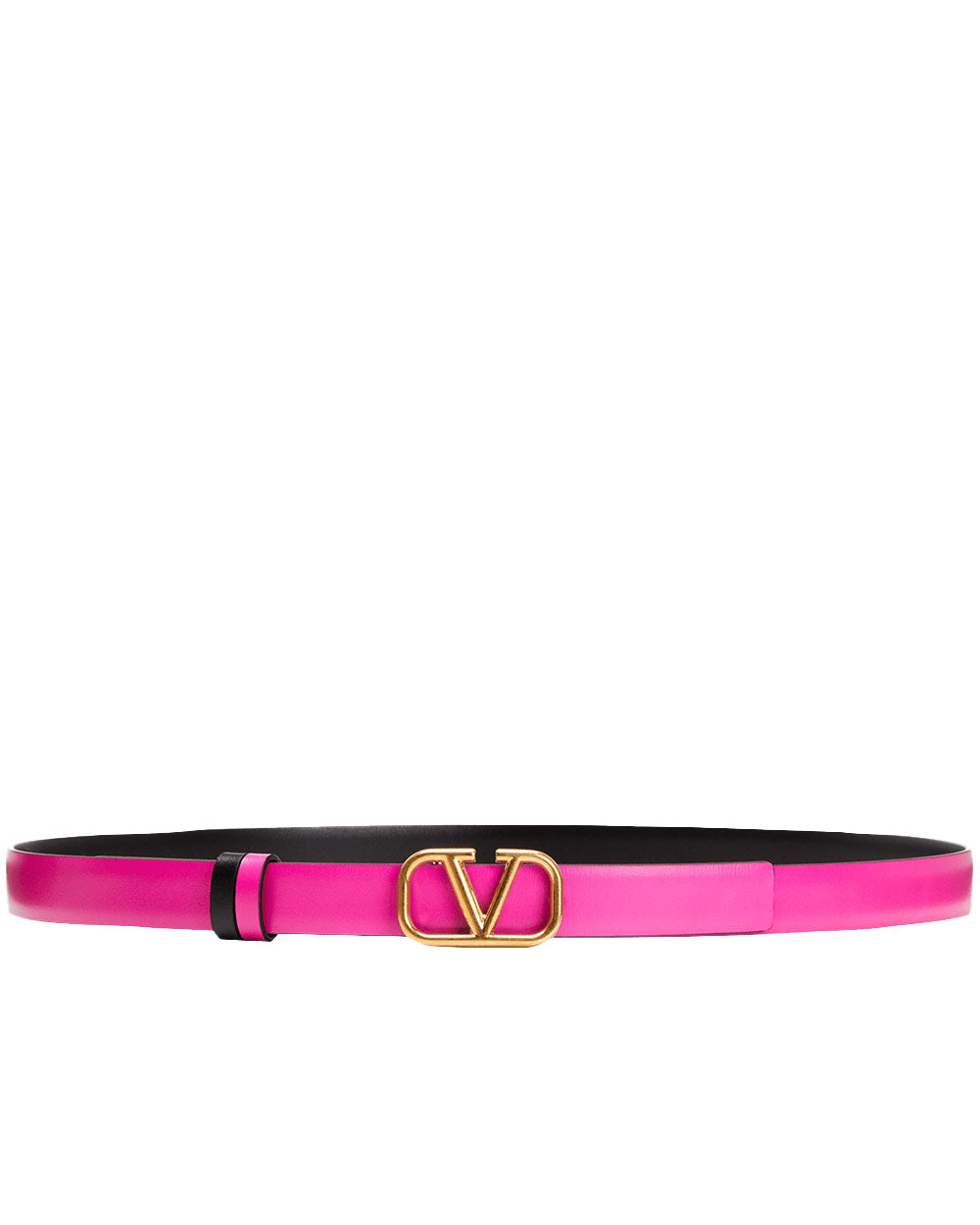 Reversible VLogo 20mm Signature Belt in Pink and Nero