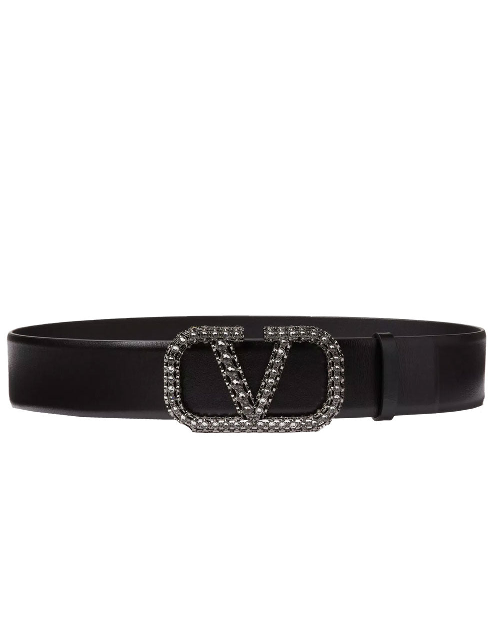 Vlogo Signature Belt in Nero and Black Diamond