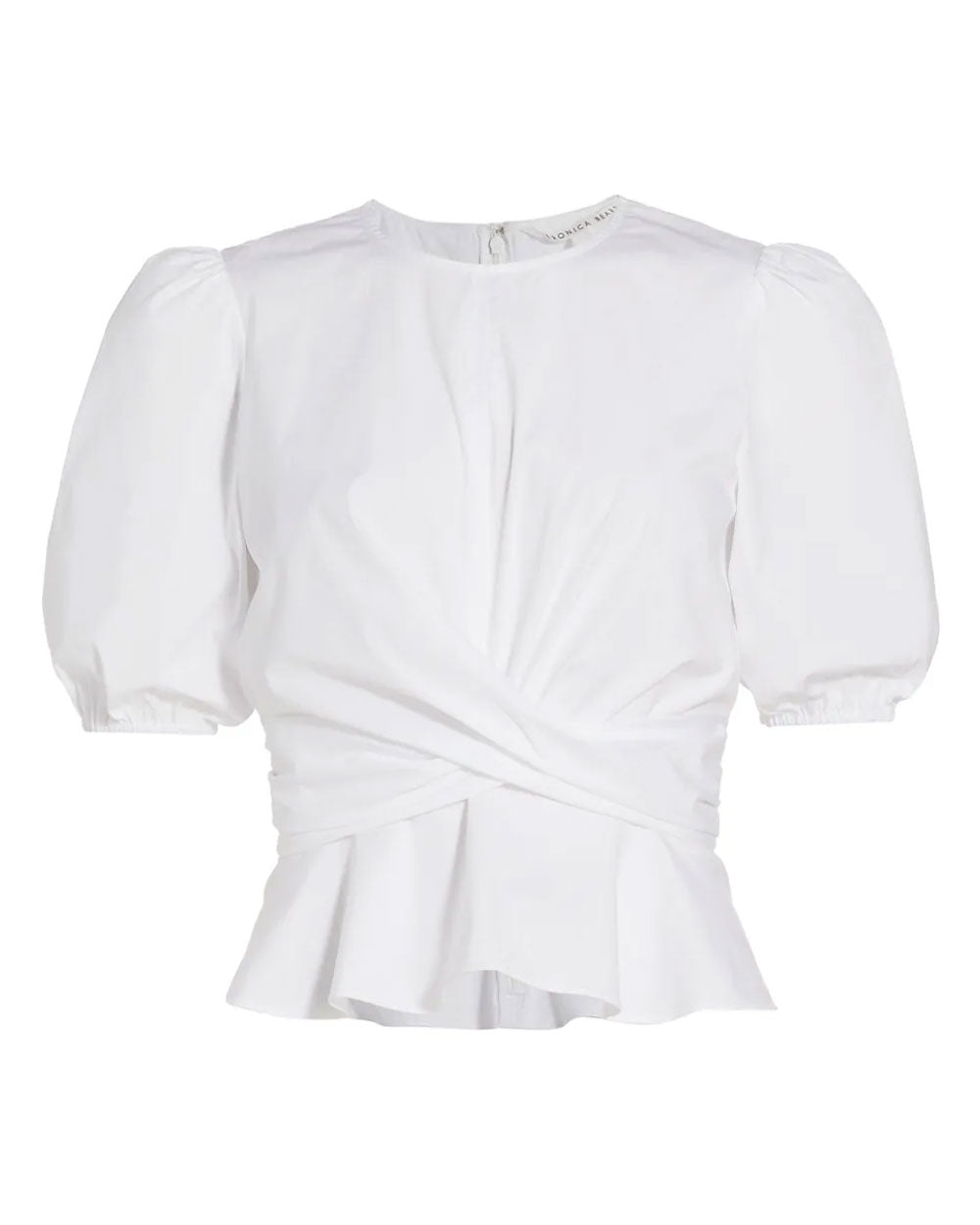 Veronica Beard White Arvilla Criss-cross Peplum Top – Stanley Korshak