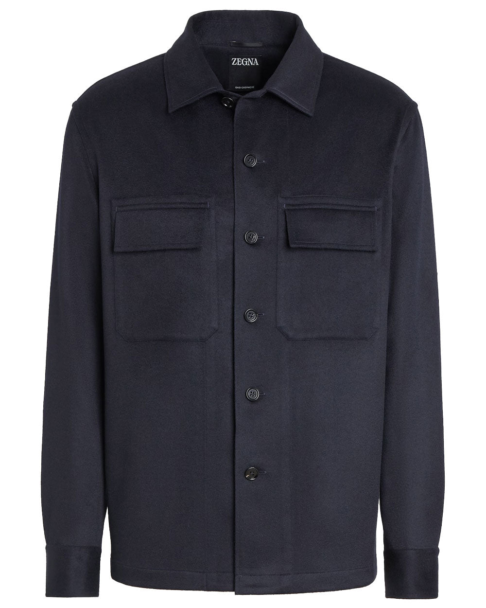 Navy Blue Oasi Cashmere Solid Overshirt