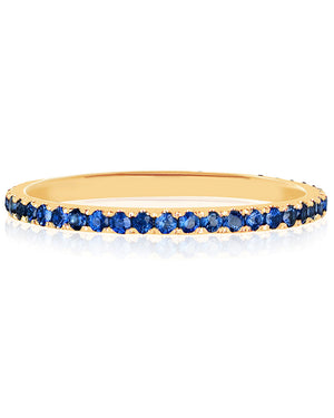 14k Yellow Gold Blue Sapphire Eternity Stack Ring