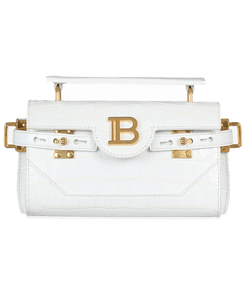 Balmain BBuzz 19 Crocodile Embossed Bag In Blanc – Stanley Korshak