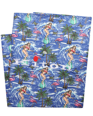 Blue and White Surfing Beach Towel