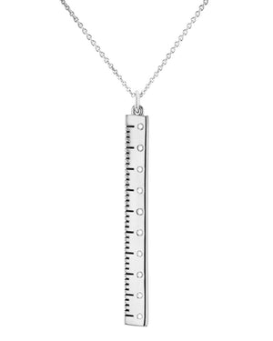 Sterling Silver Break the Rules Ruler Necklace