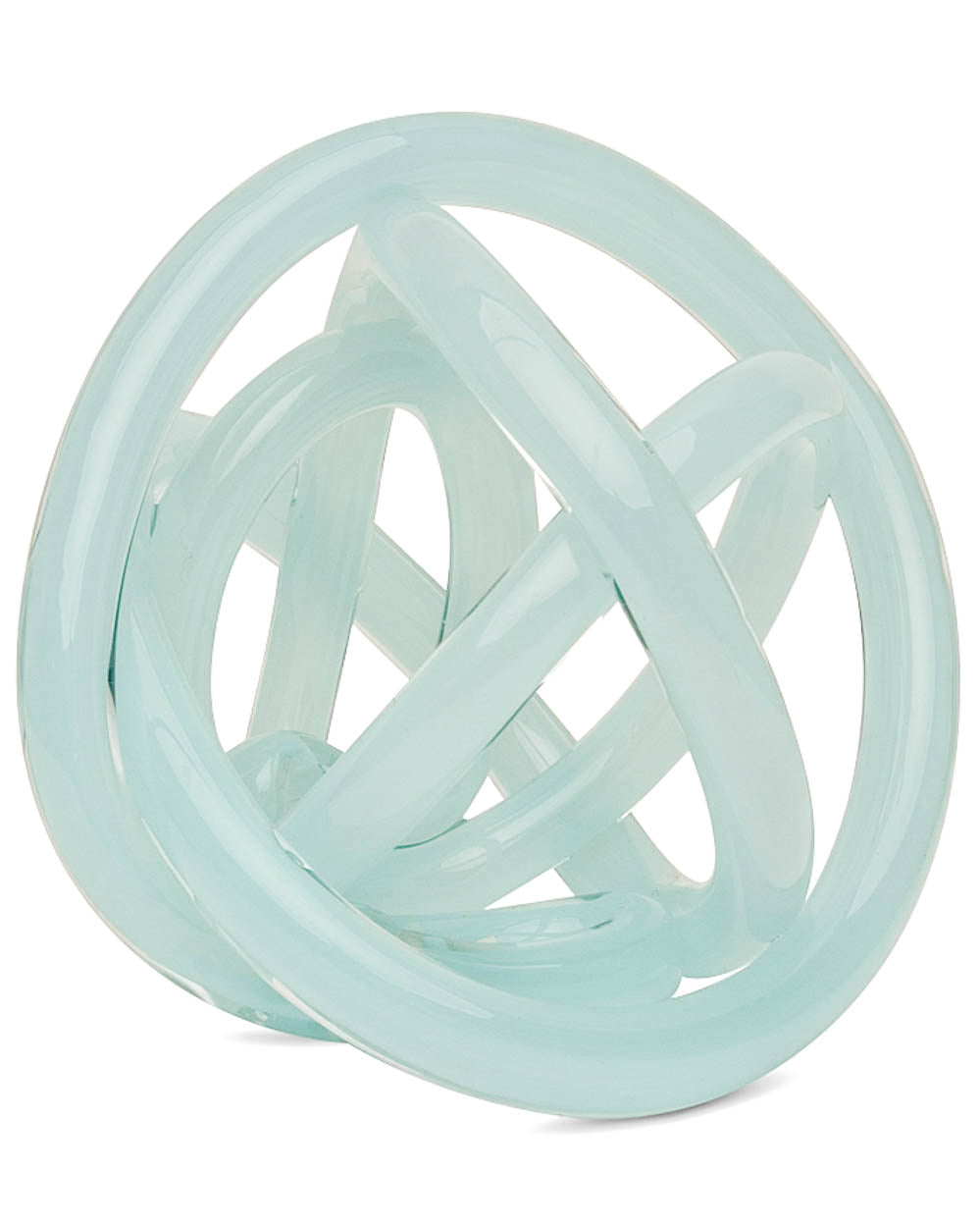 Turquoise Handblown Glass Knot Decor