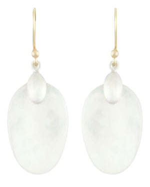 Silver Top Mother of Pearl Small Chip Earrings