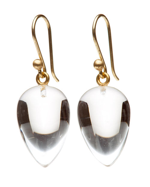 Clear Crystal Acorn Earrings