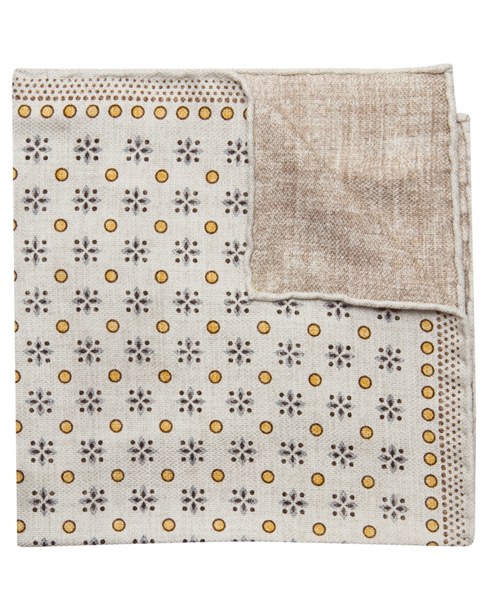 White and Yellow Geometric Pocket Square