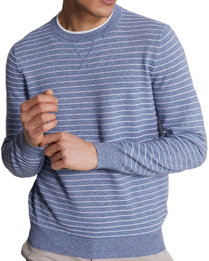 Mid Blue and White Striped Sweater