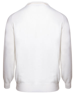 White Cashmere Quarter Zip Sweater