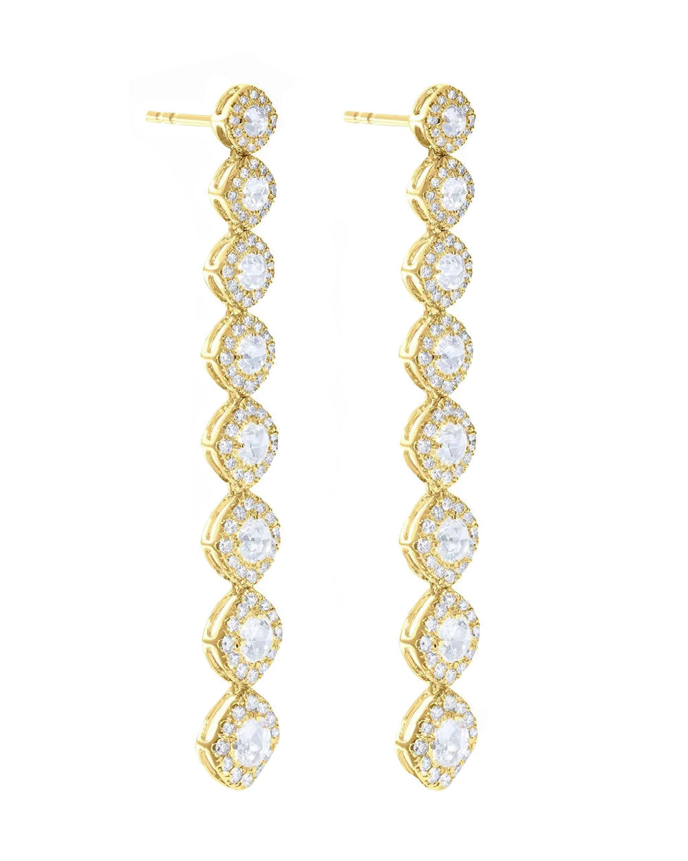 Cushion Diamond Drop Earrings