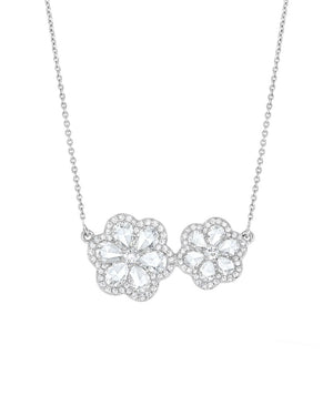 Double Flower Diamond Necklace