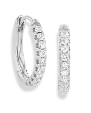 Mini Pavé Diamond Huggie Earrings