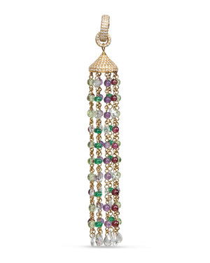 Multicolored Gemstone Tassel Pendant