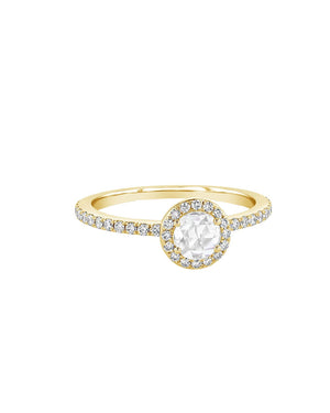 Scallop Diamond Solitaire Ring