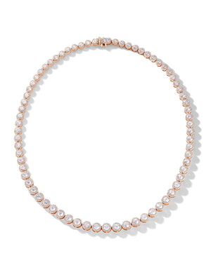 Scallop Oval Diamond Riviera Necklace