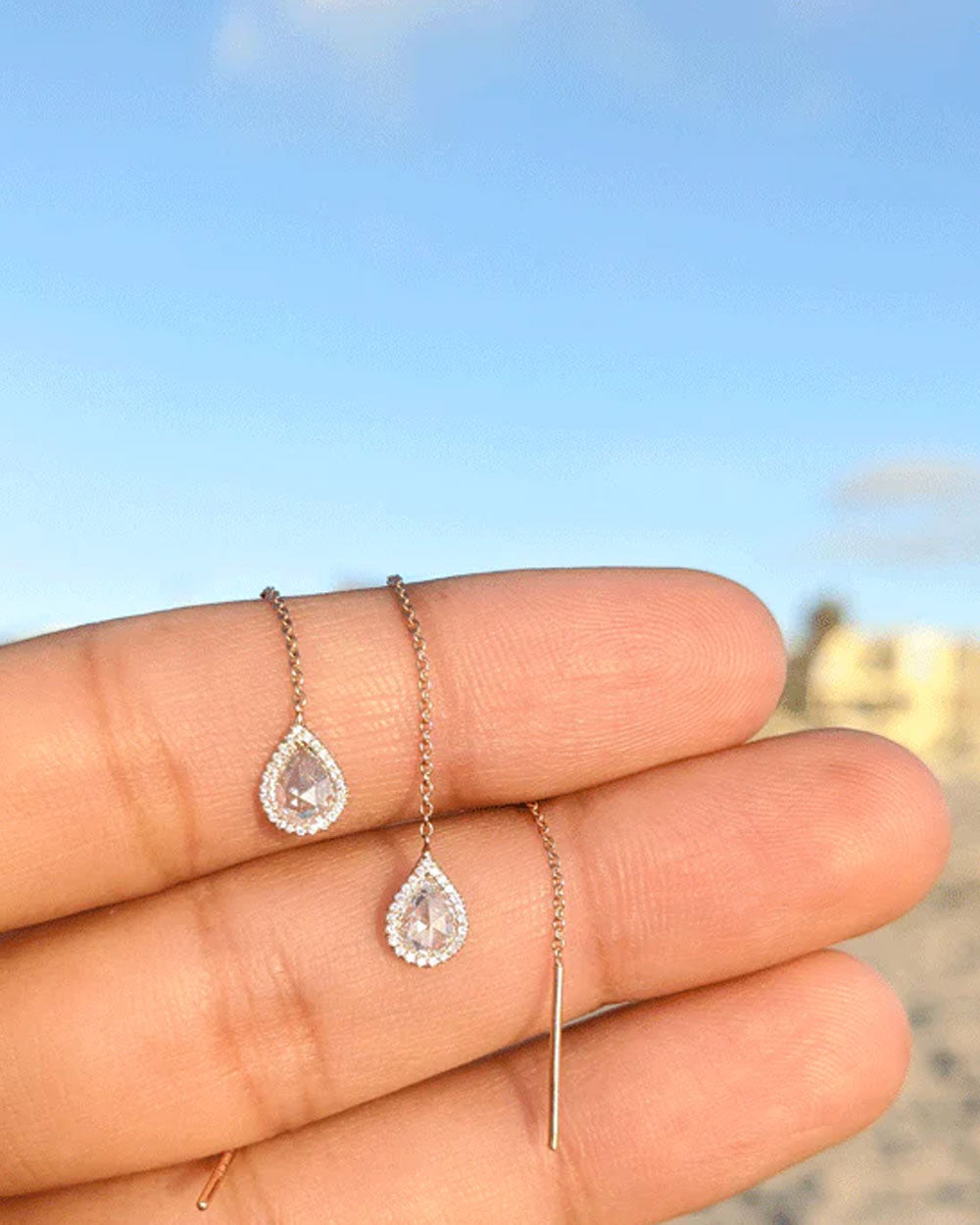 Needle And Thread Diamond Earrings