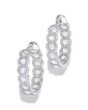 Scallop Diamond Mini Hoop Earrings