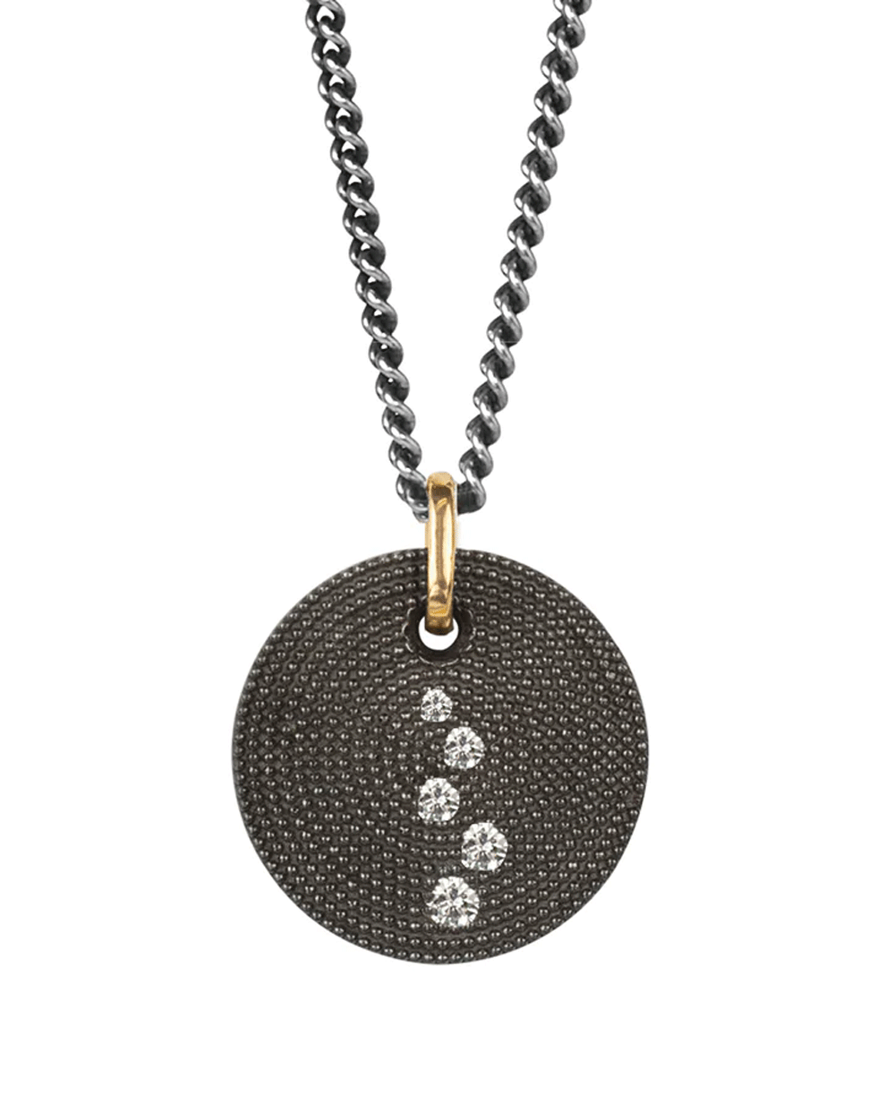 Round Textured Diamond Pendant