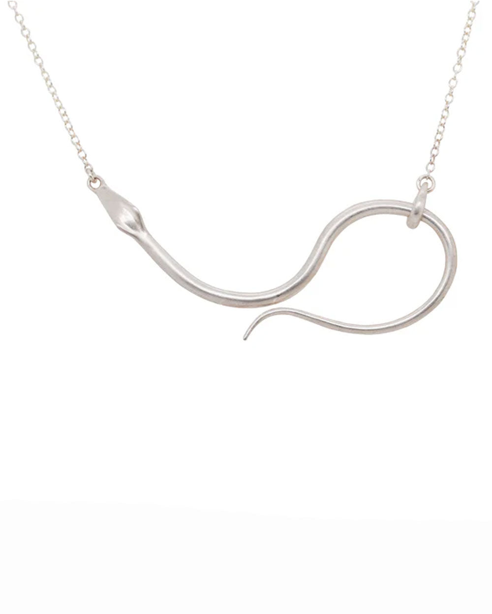 Sterling Silver Serpent Pendant Necklace